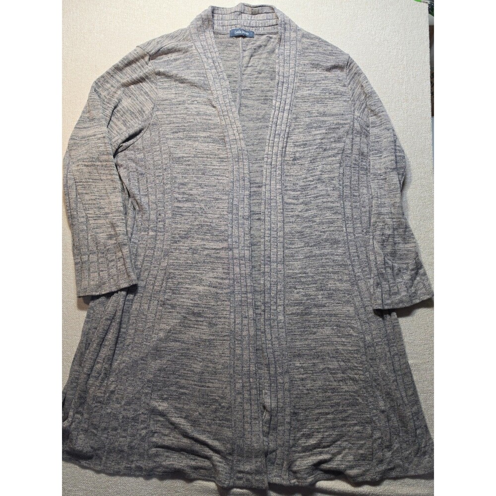 Laila Jayde Women’s Gray Open Front Cardigan Sweater Size XL Long Length